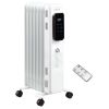 HOMCOM Electric Space Heater, Freestanding 161 Sq. Ft. Fireplace Heater with 3 Modes, Timer, and Remote, 600/900/1500 W, White