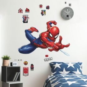 Extra Large Peel & Stick Wall Decal â€“ Red Superhero Theme, 41" x 28", Removable & Reusable, 19-Piece Set