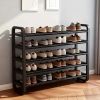 5-Tier Metal and Plastic Shoe Rack Organizer â€“ Space-Saving Narrow Floor Shoe Storage Shelf, Durable Multi-Layer Iron Design, No Wood, Easy Assembly