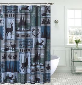 SHOWER CURTAIN DEER RUN 70.75"X70.75"