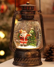 Christmas Decorations Indoor-Musical Snow Globe Christmas with 6H Timer,Santa Christmas Tree Lighted Scene Snow Globes Lantern USB or Battery Powered