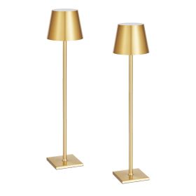 Cordless Table Lamp 2 PCS Rechargeable Battery Desk Lamp Adjustable Height Gold