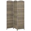 HOMCOM Folding Room Divider Screen 3 Panel 6' Tall Privacy Screen Freestanding Wood Partition for Home Office, Dark Rustic Oak