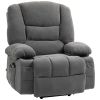 HOMCOM Power Lift Chair, Electric Recliner Chair with Vibration Massage, Heat, Side Pockets, Quick Assembly, Charcoal Gray