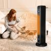 HOMCOM 2-In-1 Portable Electric Tower Heater, Oscillating Space Heater for Indoor Use with Remote Control, 8H Timer, Three Heating Modes(High, Low