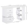 47 Inches Home Office Desk with 3-Tier Storage Shelves, Computer Desk with Drawers, Study Writing Table, White