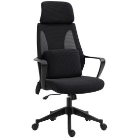 Office Chair High Back, Ergonomic Mesh Computer Chair Executive Task Chair with Massage Lumbar Support & Headrest Rocking