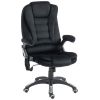 6 Point Vibrating Massage Office Chair High Back Executive Chair with Reclining Back, Swivel Wheels, Black