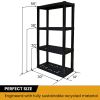 Plastic Shelves Garage Storage Shelf Heavy Duty Shelving Unit 4-Tier 57"H x 14"D x 30"W Black-400 lbs Total Capacity