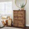 HOMCOM 31" Wide Farmhouse Chest of Drawers with 5 Drawers, Dresser for Bedroom with Wood Top for Living Room, Brown
