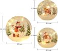 Christmas Decorations Indoor,Set of 3 Snowman Crackle Glass Ball with LED Lights Home Decor