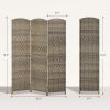 HOMCOM Folding Room Divider Screen 3 Panel 6' Tall Privacy Screen Freestanding Wood Partition for Home Office, Dark Rustic Oak