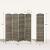 HOMCOM Folding Room Divider Screen 4 Panel 6' Tall Privacy Screen Freestanding Wood Partition for Home Office, Dark Rustic Oak