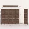 HOMCOM 5 Panel 67" Tall Wood Privacy Screen Room Divider with 3 Shelves and Folding Storage for Bedroom, Walnut