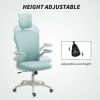 Office Chair, Mesh Computer Desk Chair with Adjustable Headrest, 4D Lumbar Support, Flip-up Arm, Light Green
