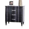Glam Stylish Modern Black 1pc Nightstand Solidwood Turned Wood Leg Curved Front Panels Bedroom Furniture Bedside