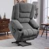 HOMCOM Power Lift Chair, Electric Recliner Chair with Vibration Massage, Heat, Side Pockets, Quick Assembly, Charcoal Gray
