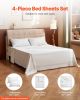 4-Piece Queen Bed Sheet Set 100% Brushed Microfiber Bedding Set with Deep Pocket