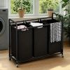 3-Bag Rolling Laundry Sorter Hamper, 63.4-Gallon Heavy-Duty Laundry Cart with Removable Bags & Lockable Wheels