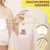 Beige Thin Velvet Hangers. Pack of 10 Velvet Clothes Hangers Non Slip with 360Â° Rotating Chrome Hook