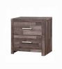 Contemporary Oak Finish Wooden Nightstand Two Drawers Storage Bedroom Furniture 1pc Beside Table Plank Pattern