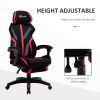 Racing Gaming Chair, Ergonomic Computer Chair with Footrest, Headrest, High Back Recliner Swivel Seat with Adjustable Height, Black Red