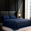 Bedding King Bed Sheets Set - 4 Piece Bedding - Brushed Microfiber - Shrinkage and Fade Resistant - Easy Care (King, Navy Blue)