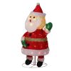 3.3FT Lighted Santa Claus Waving Hand Christmas Yard Decorations, Pre-lit Pull Up Santa with 100 Warm White LEDs