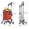 Stair Climbing Collapsible Shopping Carts for Groceries and Hand Truck 2-in-1, Lightweight Utility Cart with Waterproof Liner Basket