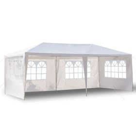 10x20ft White Canopy Tent with 4/6 Removable Sidewalls Outdoor PE Fabric Shelter Party Gazebo Heavy Duty Pavilion for Backyard Garden Event Wedding Ir (size: 4-sided)