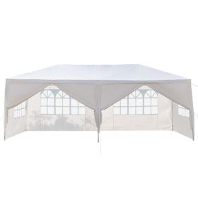 10x20ft White Canopy Tent with 4/6 Removable Sidewalls Outdoor PE Fabric Shelter Party Gazebo Heavy Duty Pavilion for Backyard Garden Event Wedding Ir (size: 6-slices)