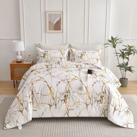 3pcs duvet cover set queen (duvet cover*1+Pillowcase*2) Extremely diverse styles (Style: Marble White)
