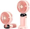 Portable Handheld Fan Battery Operated with Base, 8 Hours, Digital Display, 5 Speeds, 90Â° Ajustable, Rechargeable Mini Fan for Outdoor Indoor