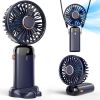 Portable Handheld Fan Battery Operated with Base, 8 Hours, Digital Display, 5 Speeds, 90Â° Ajustable, Rechargeable Mini Fan for Outdoor Indoor