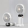 Portable Handheld Fan Battery Operated with Base, 8 Hours, Digital Display, 5 Speeds, 90Â° Ajustable, Rechargeable Mini Fan for Outdoor Indoor