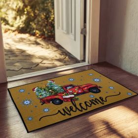 1 PCS of Christmas letter printed door mat with different sizes, absorbent, anti slip, wear-resistant decorative door mat suitable for doorways (size: 15.75in*23.62in/40cm*60cm)
