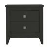 Breeze Four-Legged Modern Bedroom Nightstand, with Two Drawers, Black