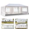 10x20ft White Canopy Tent with 4/6 Removable Sidewalls Outdoor PE Fabric Shelter Party Gazebo Heavy Duty Pavilion for Backyard Garden Event Wedding Ir